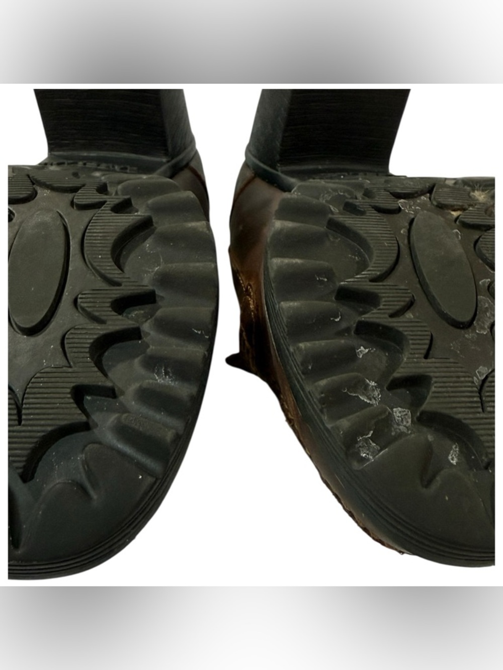 Eastland Moon Beam Brown Leather Loafer Heels Chunky Lug Sole Size 8.5 - Picture 10 of 11